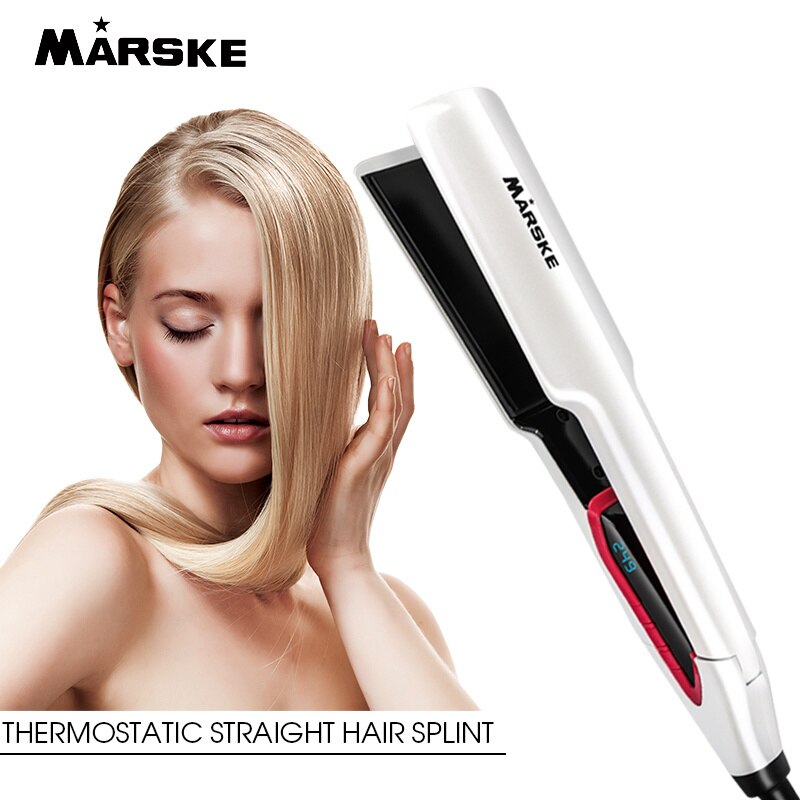 Plancha alisadora de pelo 2 en 1 para mujer, rizador electrónico , Mini turmalina, cerámica, pantalla LCD, plana, estilo de cabello