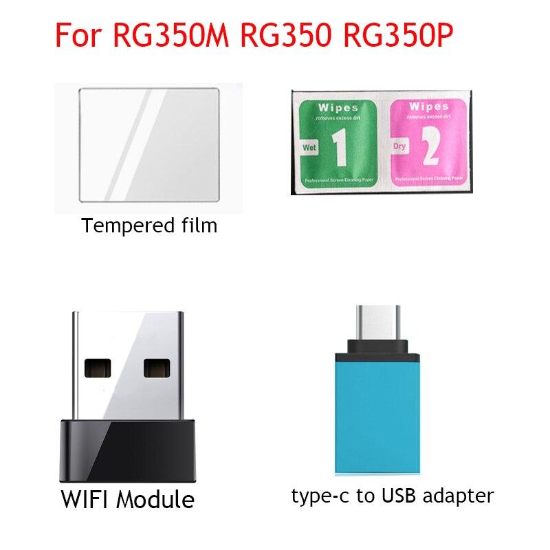 Anbernic Onderdelen Voor RG351M/RG350M/RG351P/RG350/RG350P/RG280V/RG280M Universele Tas Glas Screen protector Hd Kabel Hd Retro Game