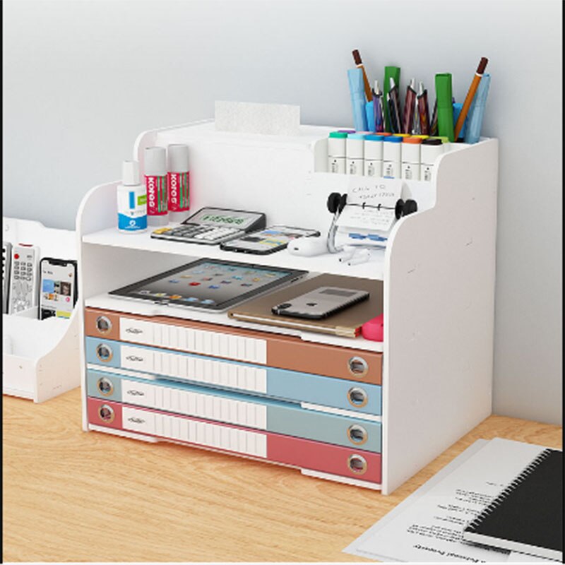Bureau Plank Op De Tafel Multi Level Map Opbergkast Eenvoudige Stijl Originaliteit Multifunctionele Kleinschalige Briefpapier doos