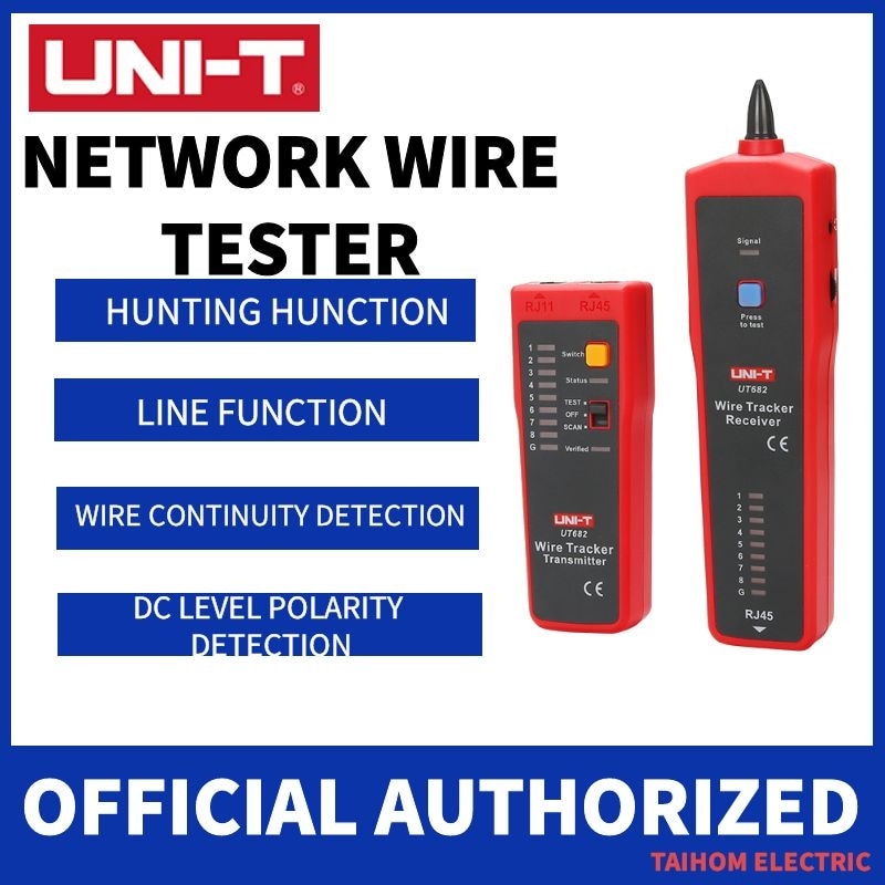 UNI-T Network Wire Tester Tracker RJ11 RJ45 Wire Line Finder Lan tester Handheld Cable Testing Tool for Network Maintenanc UT682