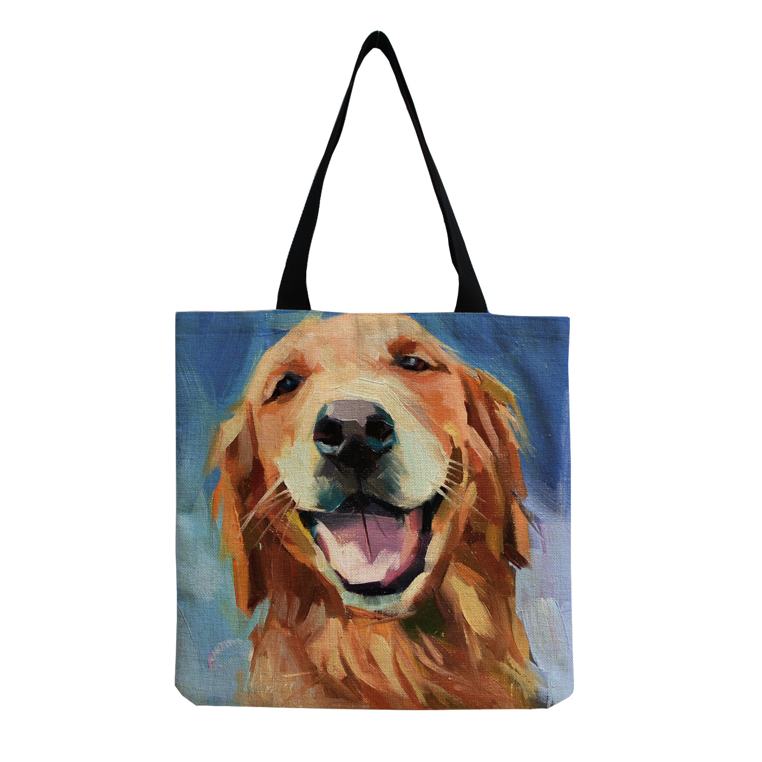 Exclusieve Olieverf Hond Print Boodschappentassen Voor Boodschappen Papillon Pug Retriever Print Vrouwen Schoudertas Handtas Grote Capaciteit: hm2908 Dog Bag