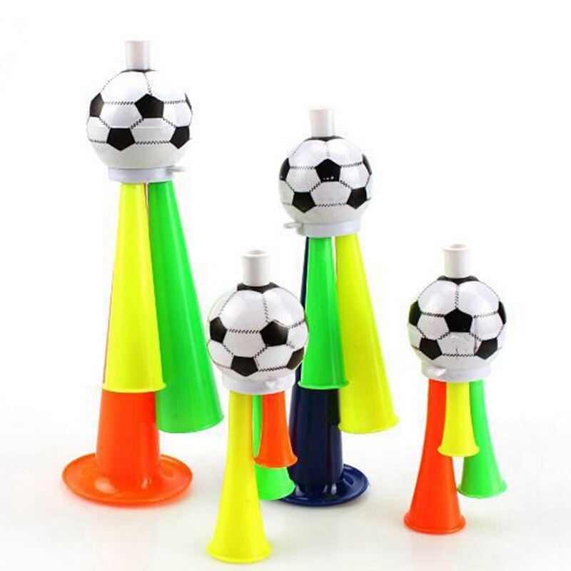 10Pcs Sport Game Trompet Speelgoed Drie Tone Vuvuzela Stadion Horens Voetbalfans Lawaaimaker Juichen Props Voor Voetbal