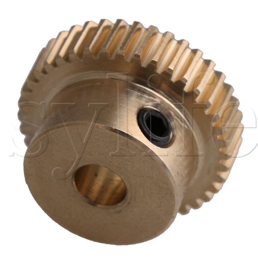 12X21X5Mm Geel 0.5 Modulus 21Mm Outer Dia 40 Tanden Messing Wormwiel Wiel Industriële accessoire Met Schroeven Voor Versnellingsbak As D