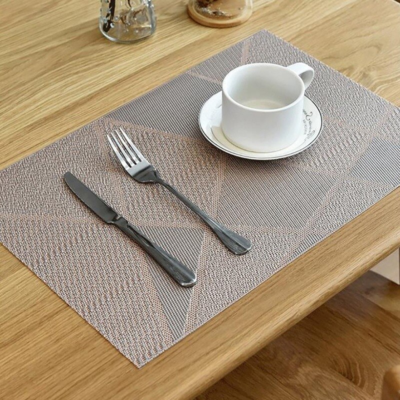 6 st europastil placemat vattentät dekorationsmatta värmebeständig matta maträtter coaster porslin matta för bord svart