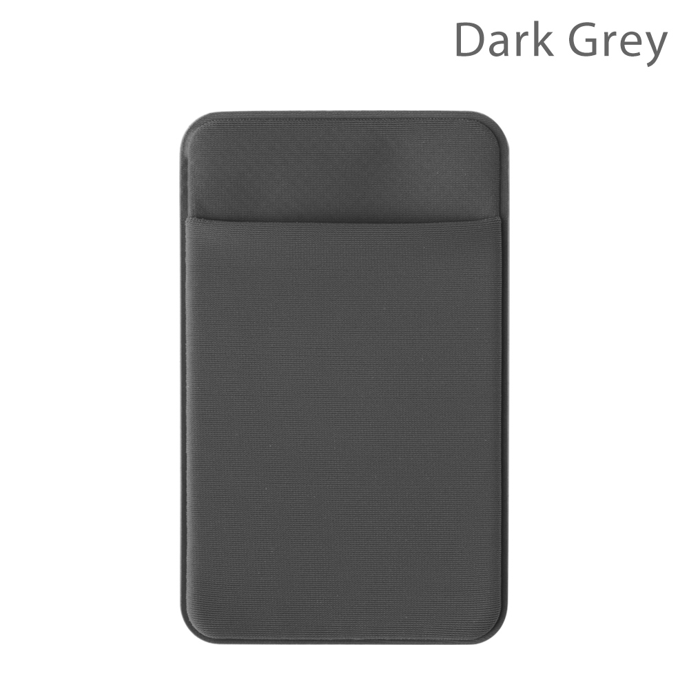 1PC Unisex Elastic Mobile Phone Wallet Cell Phone Card Holder Case Adhesive Sticker Pocket Credit ID Card Holder: dark grey