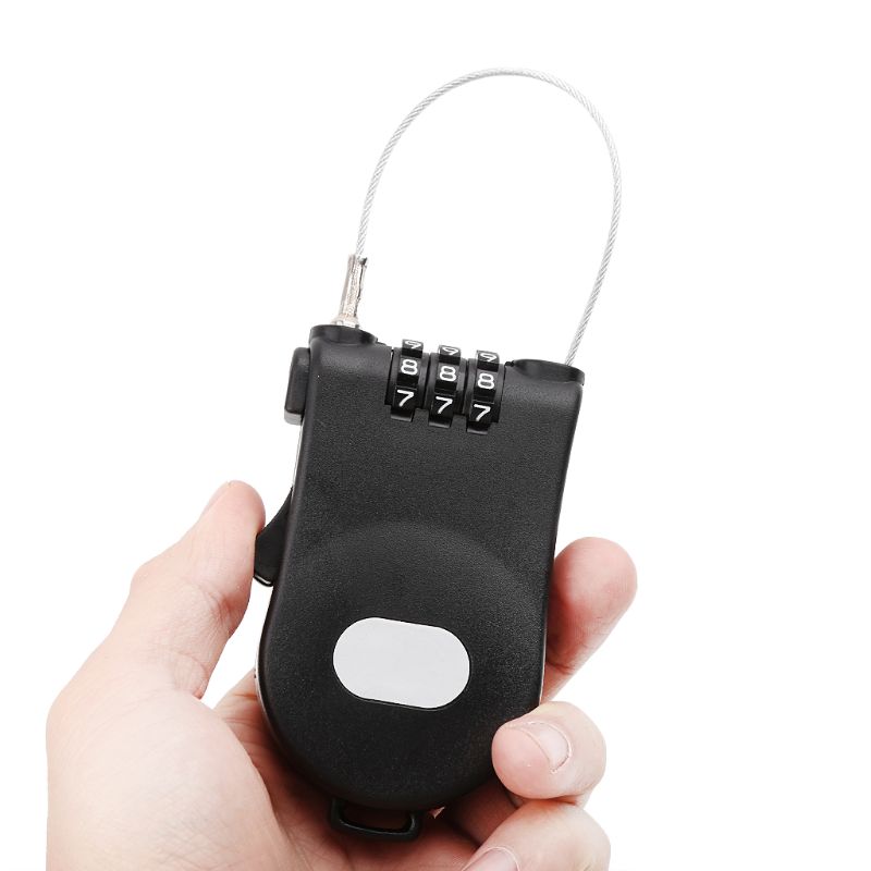 Retractable Wire Rope Password Lock Combination Coded Locker Outdoor Keyed Padlock J2HA