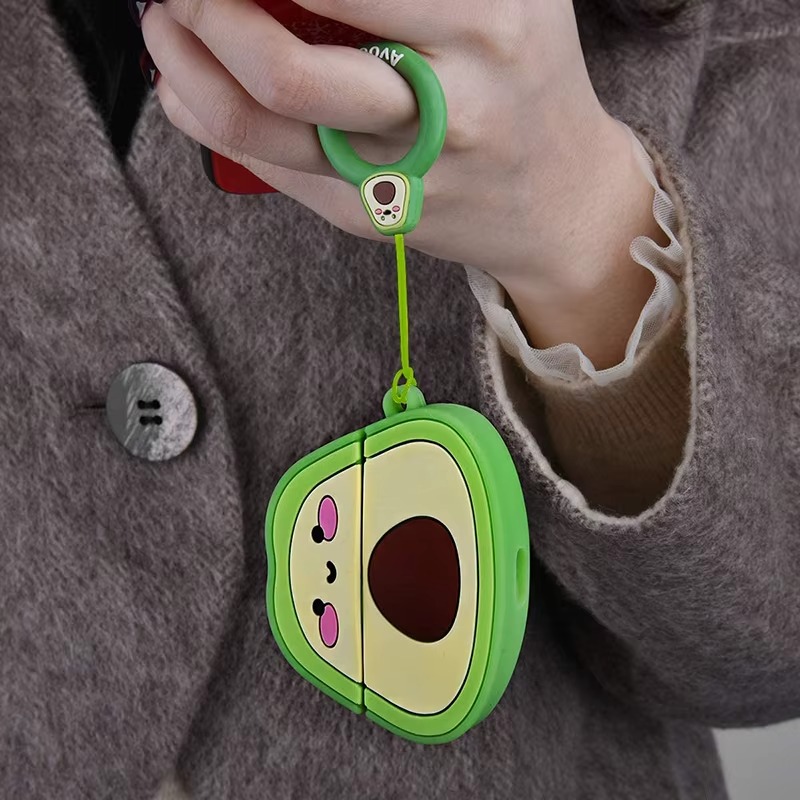 Für AirPods 4 3 2 1 Profi Profi 2 Kopfhörer fallen 3D Avocado Obst Silikon Schutzhülle Kopfhörer Kasten Mit Anhänger Abdeckung