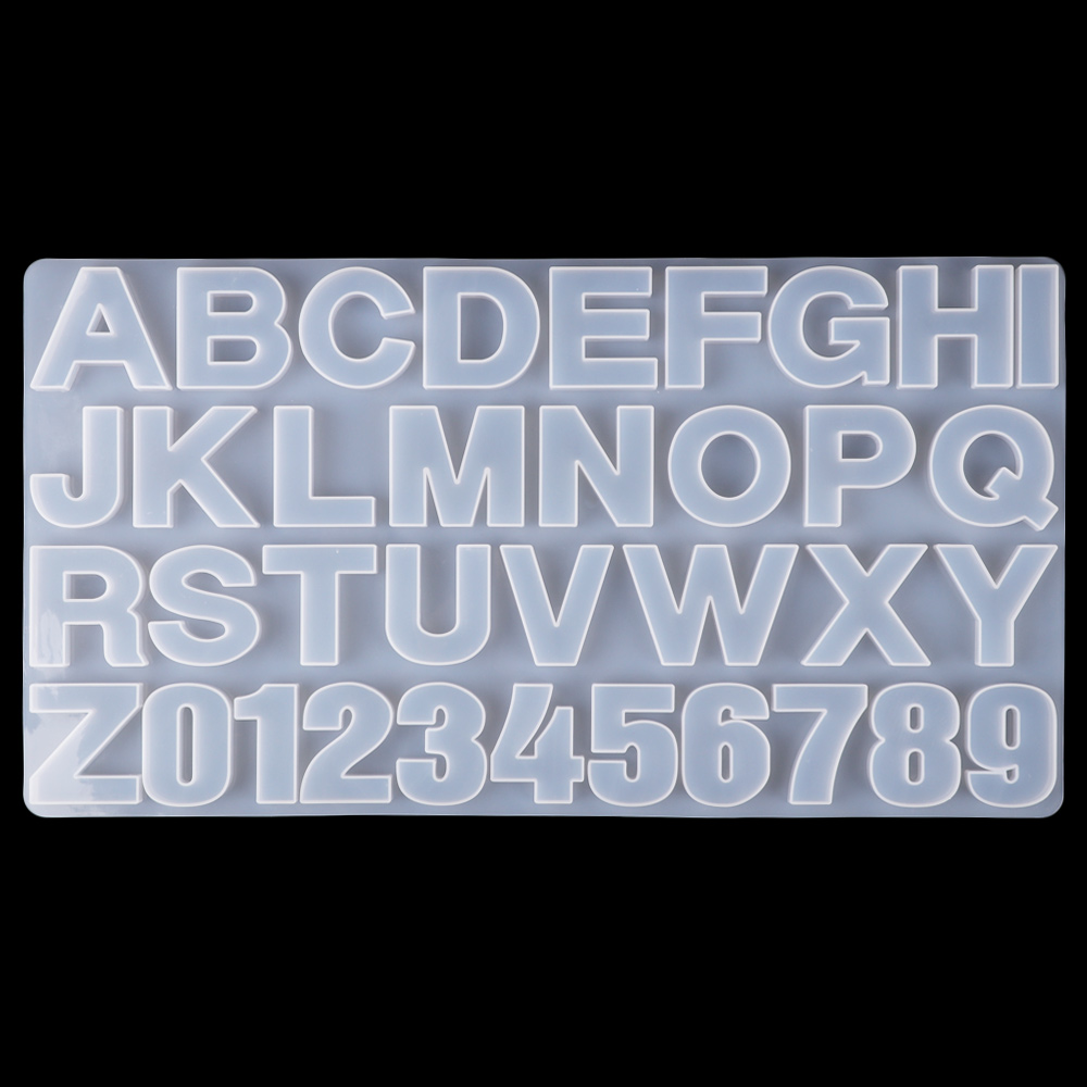 Moldes de silicona con letras transparentes DIY, moldes de resina Epoxy para joyería, fabricación de llaveros, moldes de fundición de resina