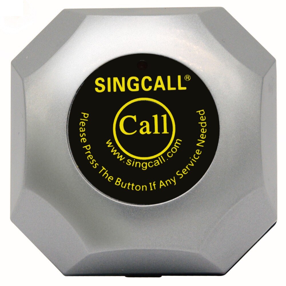SINGCALL Wireless Paging System,Hamburger Pager, Single Pager Can Call the Number,with Removable Waterproof Base APE560 Silver