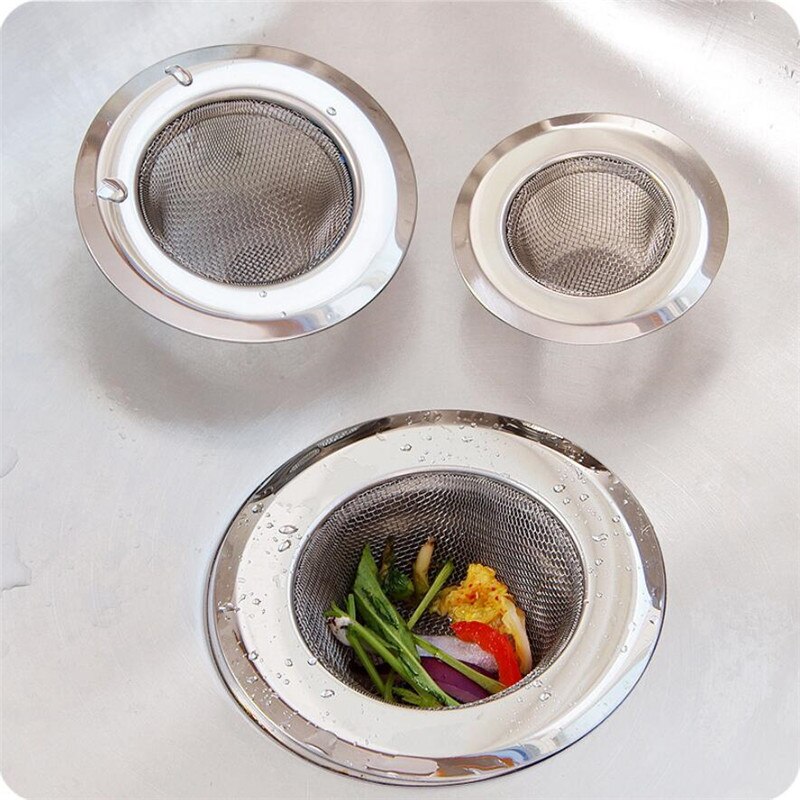 Rede de vazamento para ralo, pia para cozinha e banheiro, limpeza de escória, aço inoxidável, filtro para pia da cozinha
