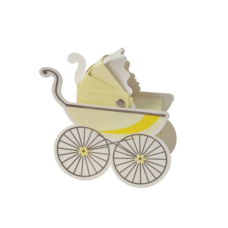 Kinderwagen Kinderwagen Baby Shower Gunst Karton Doos Kinderen Day Party Decoratie Snoep Zoete Houder: 50pcs / Licht Geel