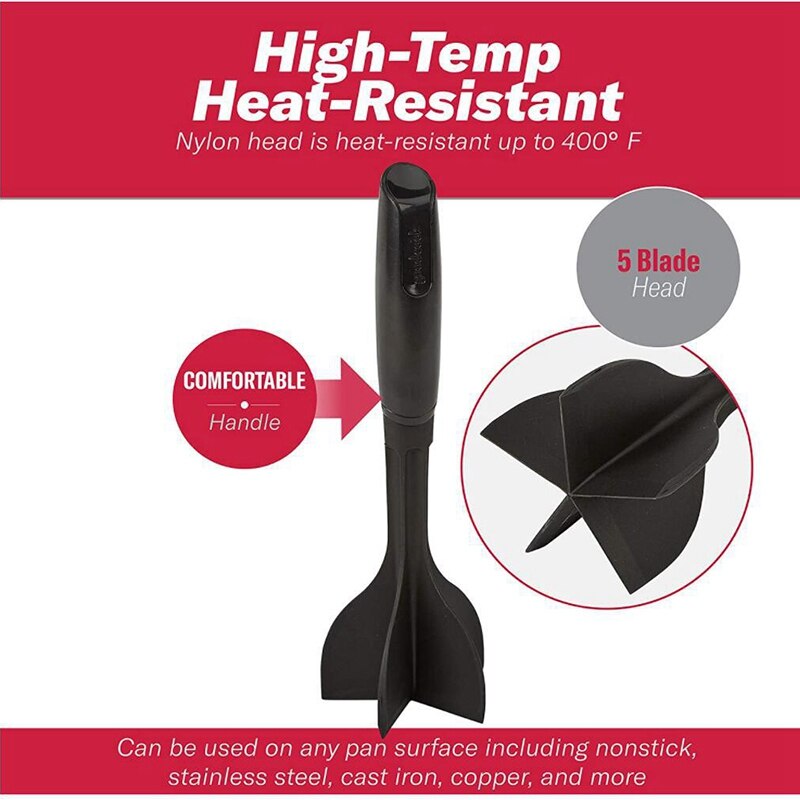 Tritatutto, schiacciapatate, schiacciapatate resistente al calore per Hamburger, tritare e mescolare lo schiacciapatate