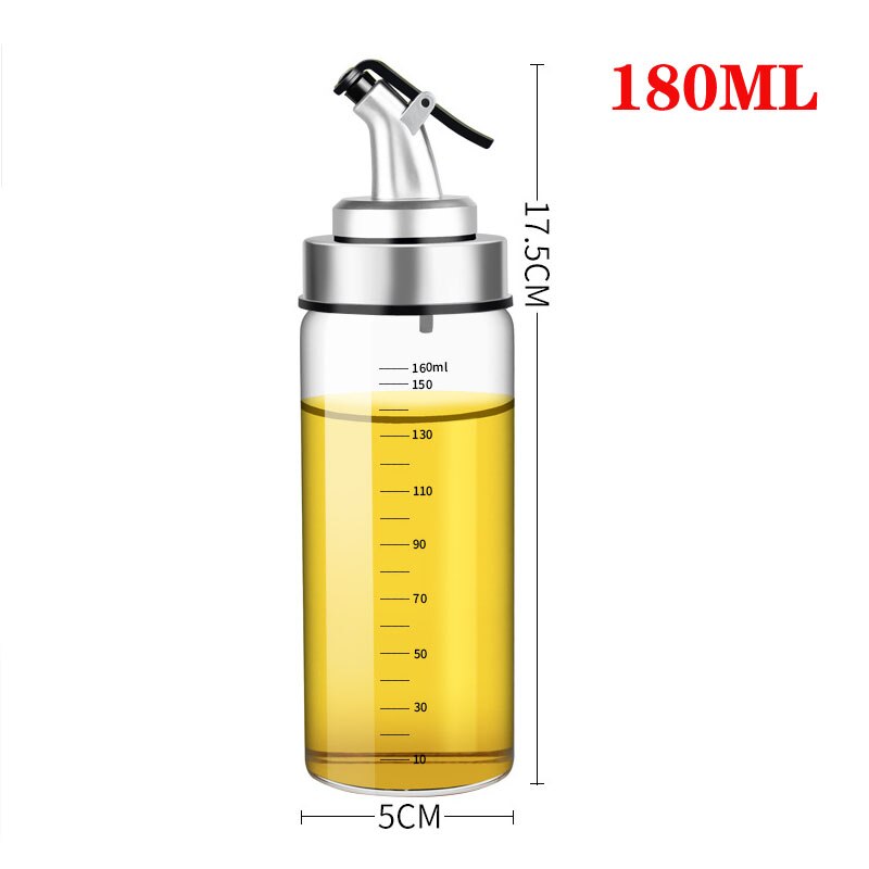 Matlagning kryddflaska dispenser sås flaska glas förvaringsflaskor för kryddglas olja flaska vinäger köksredskap: B -180ml