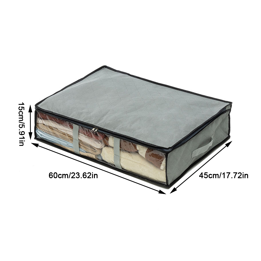 40L Underbed Storage Bag Foldable Quilt Clothes Storage Bag Large Capacity Dustproof Toys Bags Moisture Dust Proof Organizer