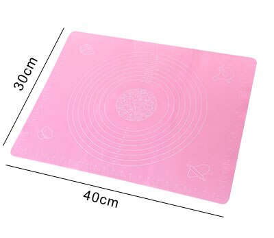 1pc 40*30 cm söta färger silikon nonstick bakverk matta knådande deg matta skala visa bakbord tårta verktyg köksredskap gyh: Rosa 30 x 40cm