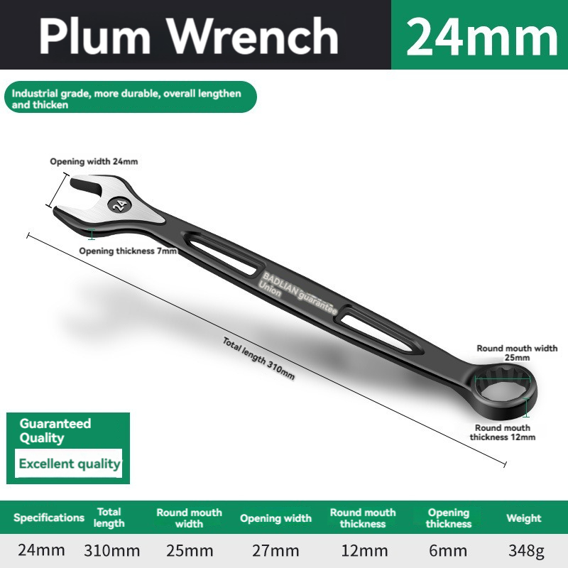 Durable Ratchet Wrench 8-32mm Plum Blossoms Open Combination Wrench Two-Way Double Fast Ratchet Wrench Auto Repair Tools: Light Grey