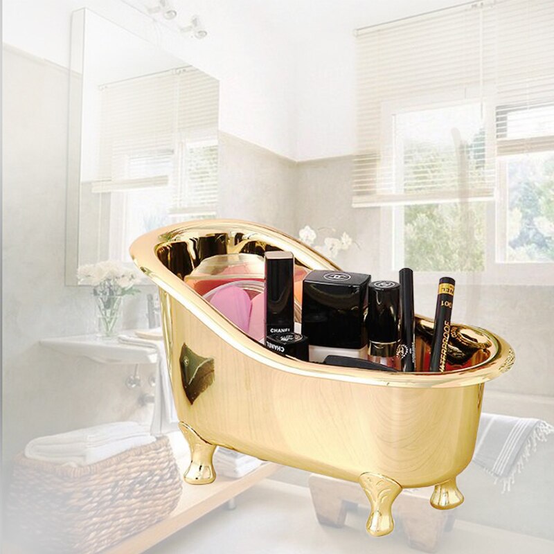 High Grade Accessories Bathroom Mini Bathtub White Soap Storage Box Toothbrush Toothpaste Induction Box Snack Storage Box D5