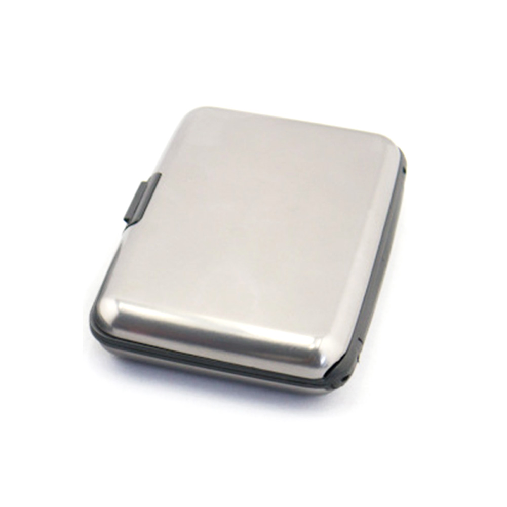 1pcs Aluminum Metal Waterproof Box Case Business ID Credit Card Holder Wallet: Silver