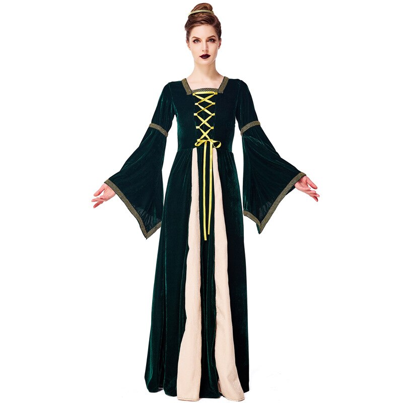 Umorden Fantasia Adult Women Renaissance Medieval Dress Gown Gothic Princess Queen Halloween Purim Party Costumes Plus Size