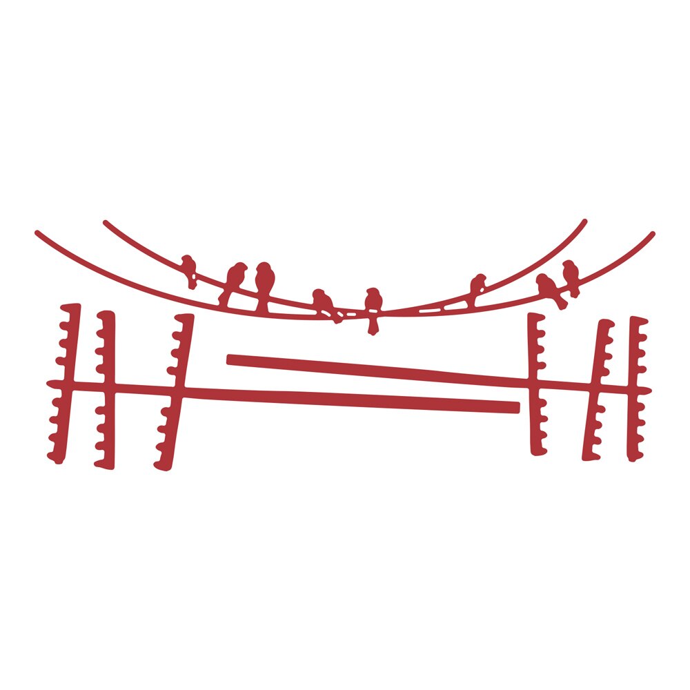 From Afar Telegraph Pole Silver Birch Forest a Fluffle Rabbit Metal Die Cut Set Scrapbooking Decoration Embossing Molds: Afar Telegraph Pole