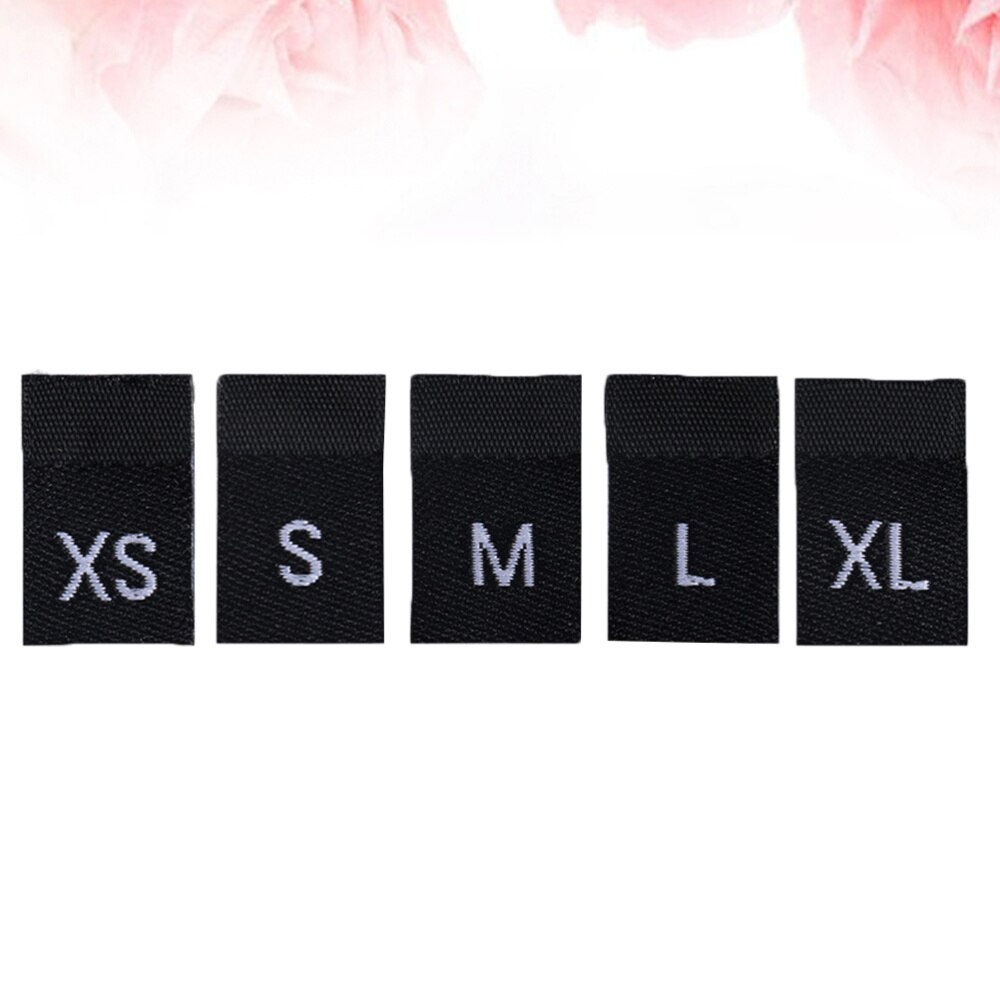 500PCS Clothes Size Labels Folded Cloth Labels General Woven Size Mark Practical Clothing Size Labels for Store Home Use White