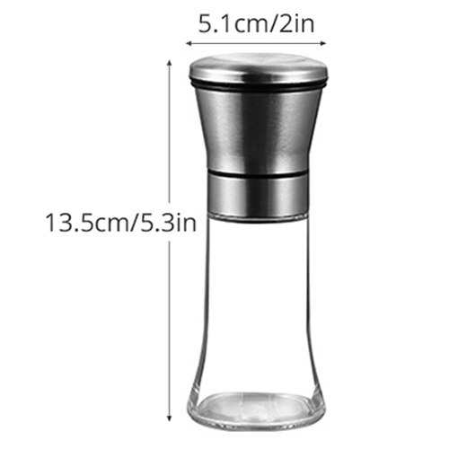 Bærbare salt- og peberkværn, træ- og stålkrydderier til krydderiværktøj & madlavning urt, køkkengrej bbq, til adgang til køkken: Rustfrit stål