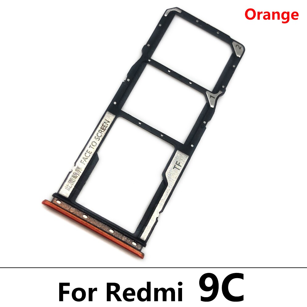 Micro Nano Sim Card Holder Tray Slot Houder Adapter Socket Voor Xiaomi Redmi 9A 9C 9T Vervangende Onderdelen: Redmi 9C Orange