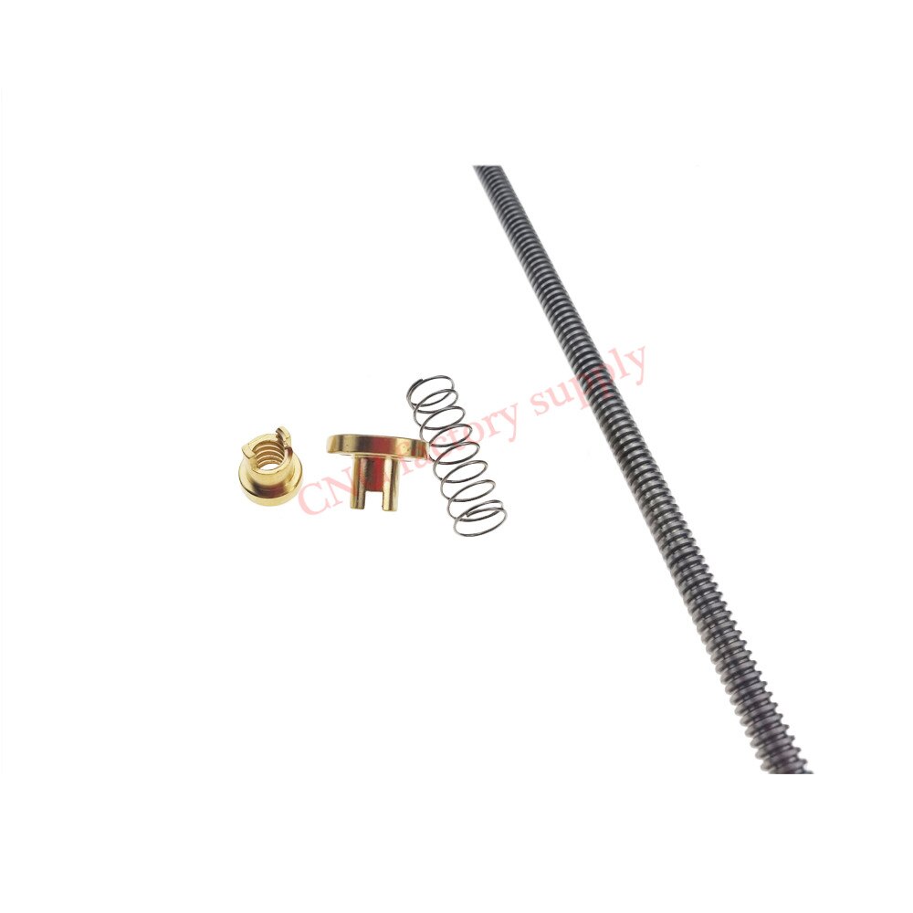 CNC 3D Printer Parts Threaded Rod Lead Screws T8 anti backlash Spring Loaded Nut Elimination Gap Nut Lead1mm2mm4mm8mm 100mm200mm
