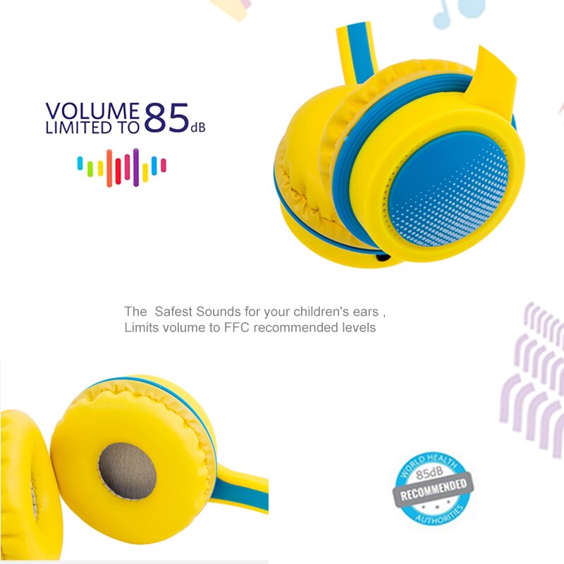 Kids Over Ear Headphones Safely Children Over-Ear Headset with Adjustable Headband for Computer Tablet Kids Earphones