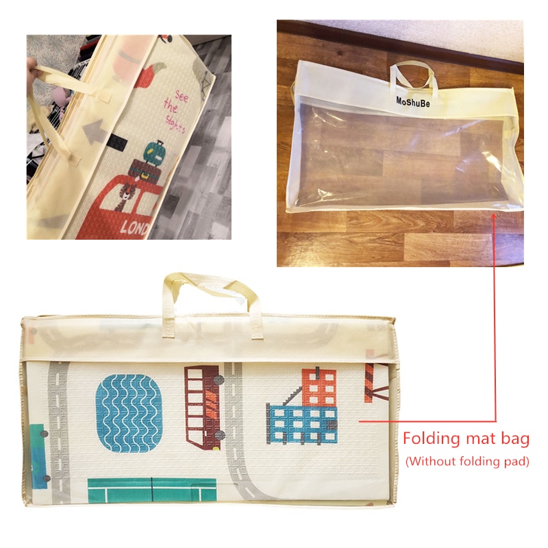 Tapete de Juego plegable portátil para bebé, bolsa con asa para alfombra de juego para bebé, 1 paquete de tapete plegable, solo bolsa sin tapete plegable