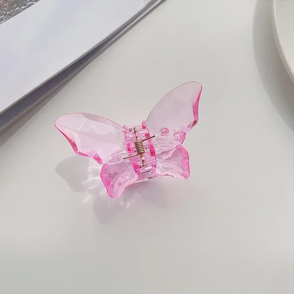Pinza para el pelo de sirena y mariposa de cristal para niña, pinza para la cabeza trasera, pinzas para el pelo grandes transparentes, horquillas, tocado, accesorios para el cabello: Negro