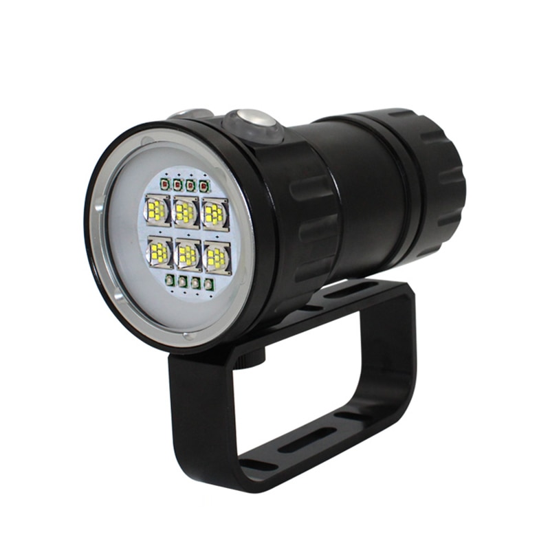 Lampe de plongée sous-marine XHP90, 80M de profondeur, lampe de poche pour caméra de photographie et vidéo, bleu blanc rouge