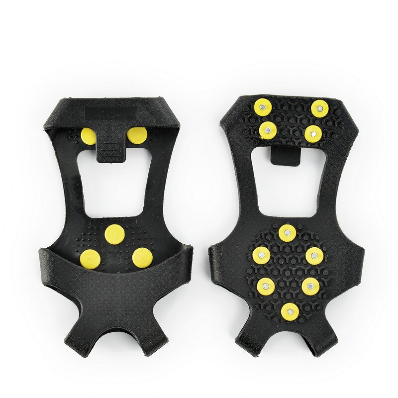 Picos para zapatos de nieve antideslizantes 1 par 10 clavos para el hielo para zapatos antideslizantes Grip crampones escalada zapatos cubrir crampones: M
