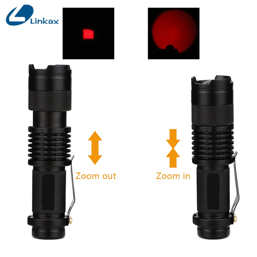 Mini Zoomable Shockproof XP-E Q5 LED Zaklamp Zaklamp Verstelbare Focus Lantaarn Draagbare Penlight outdoor Camping zaklamp