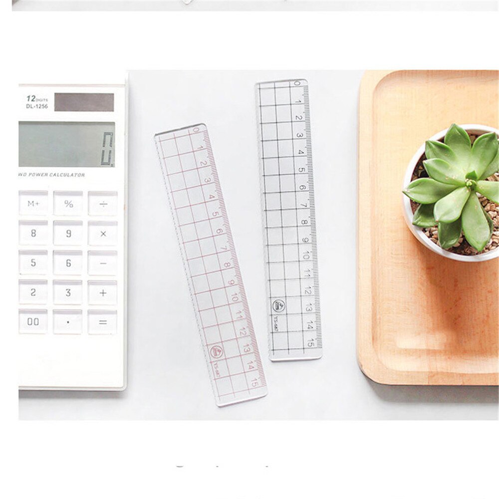 1 Pcs 15cm 18cm 20cm Transparent Simple Ruler Acrylic Rulers Learning Stationery Drawing Supplies