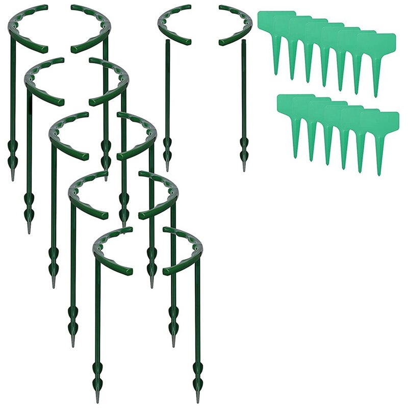 12 Pack Plant Support Stakes, Tuin Single Stem Flower Support Stick Metalen Amaryllis Plant Cage Ondersteuning Ringen voor Bloemen, Orchidee, Tomaten Pioen Lily Rose (20 cm/7,87 inch