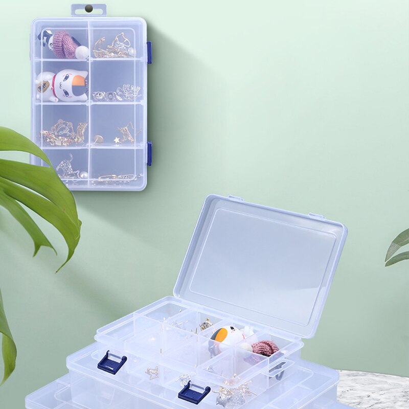 Plastic Storage Box Detachable Divider Organizer Tool Components Kit Grids Case Beads Container Adjustable Jewelry Storage Box