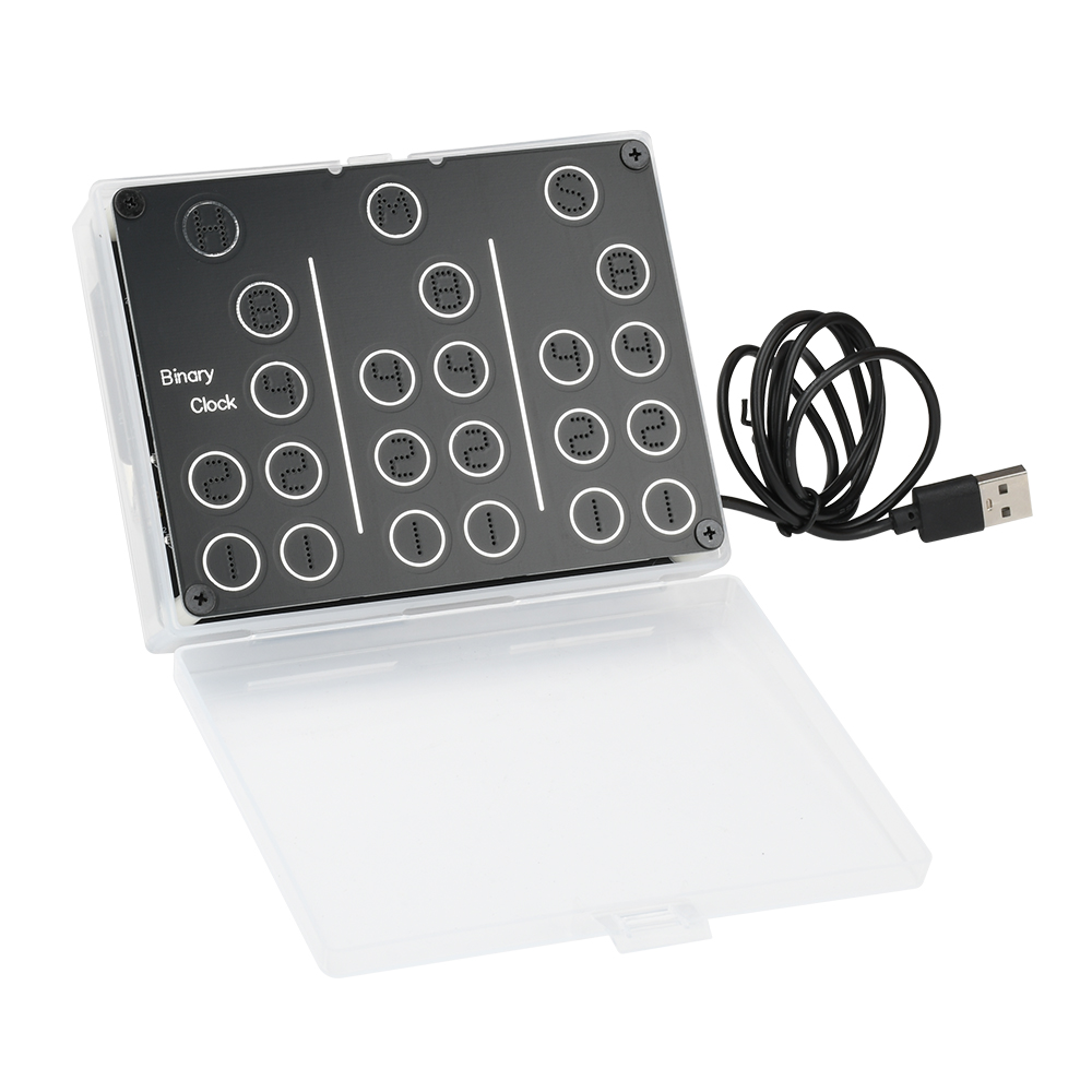LED Display Binary Clock Electronic Clock DIY kit DC 5V Electronic Welding DIY Parts USB interface