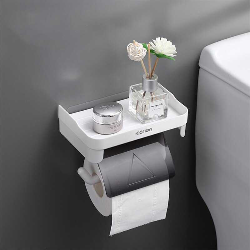 Penguin Toilet Paper Holder Portable Waterproof Wall Mounted Storage Box Tray Tissue Box Organizer Bathroom Accessories: Gray3