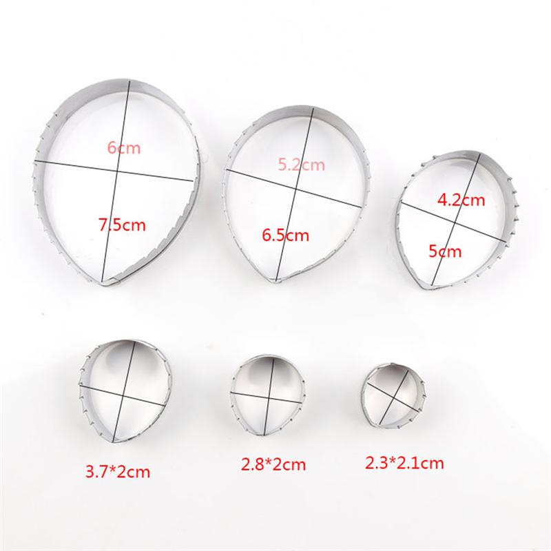 6Pcs Rvs Biscuit Cutters DIY Fondant Cake Stansmessen Biscuit Mold DIY Gebak Versieren Bakken Keuken Gereedschap