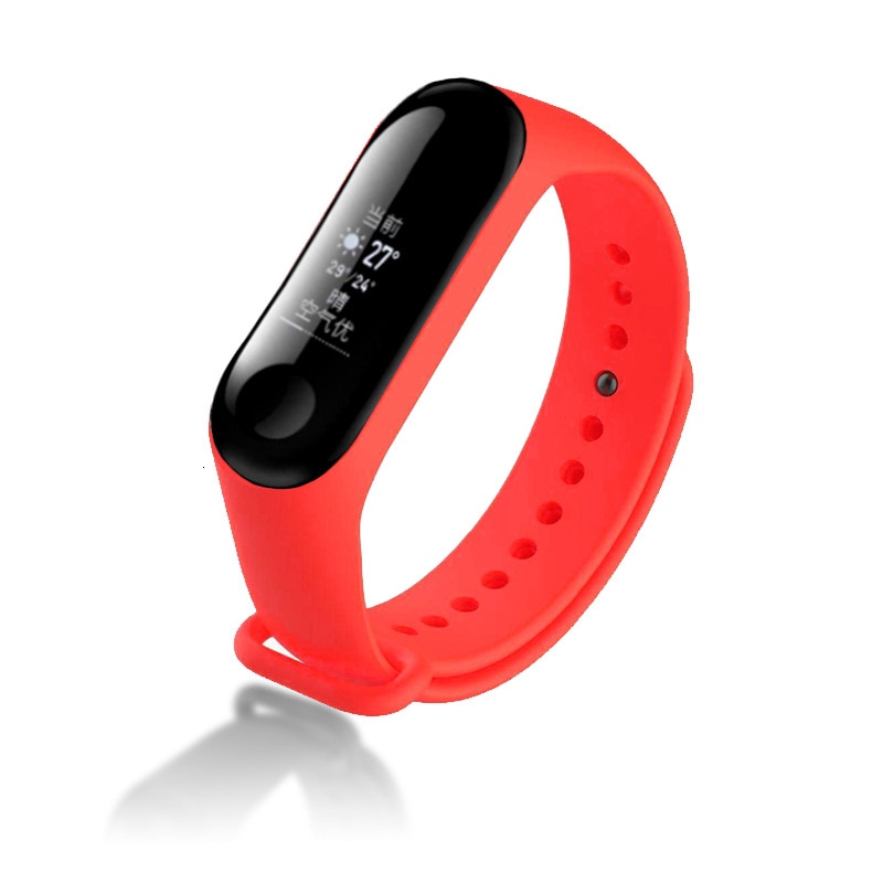 Smart strap for the Xiaomi mi band 4 replacement wrist strap, for the Xiaomi mi band 3 multicolor replacement bracelet strap: Red