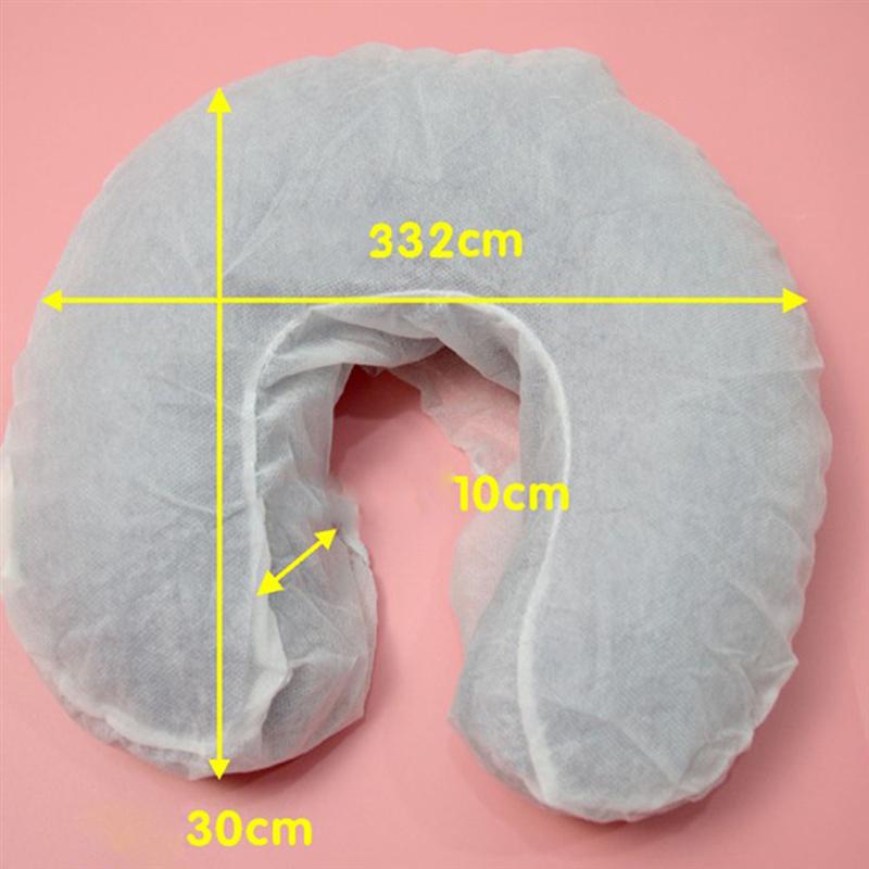 50Pcs Kussenslopen Anti-Vuile Non-woven Wegwerp U-vormige Kussensloop Cover Hoofdsteun Covers Voor Hotel Salon massage