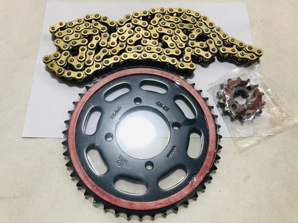 JYM125 YBR125 YBZ125 YBE125 YB125S Roller Motorcycle Chain With 41T/43T/45T Front Rear Sprockets