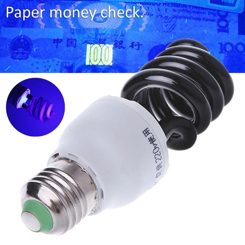 E27 5/15/20W UV Ultraviolet Fluorescent Blacklight CFL Light Bulb Lamp 220V