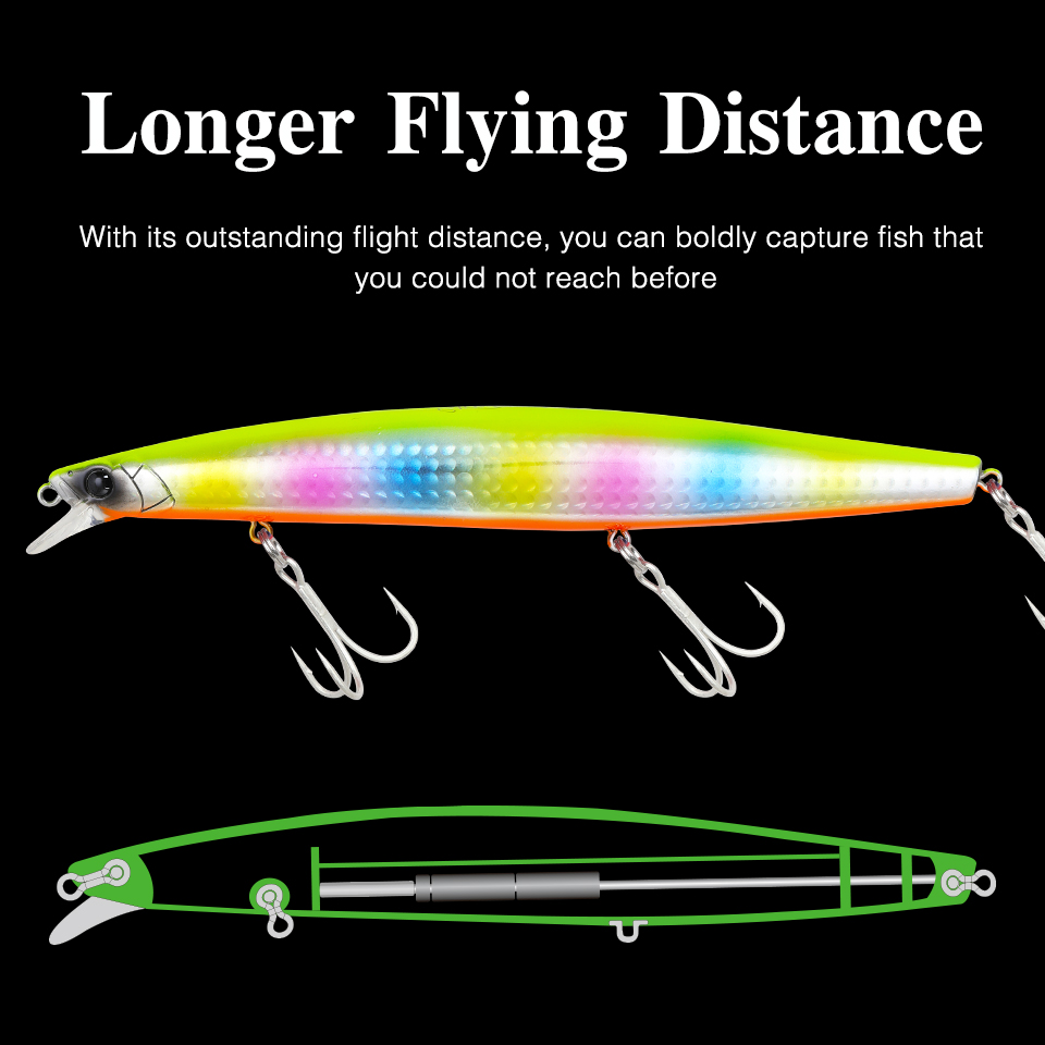 Tsurinoya 160F Drijvende Minnow Vissen Lokken Stinger 163Mm 31G Lange Casting Kunstmatige Zeebaars Saltwater Grote Harde Aas