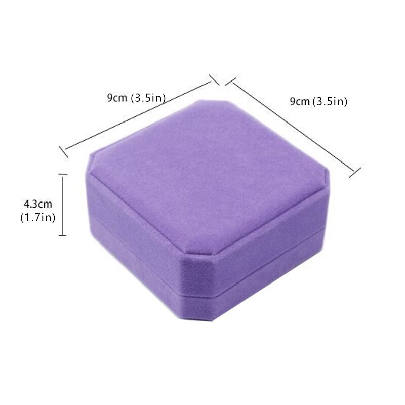 Velvet Jewelry Box For Earrings Necklace Set Display Square Packaging Box Jewellery Organizer Girls Box