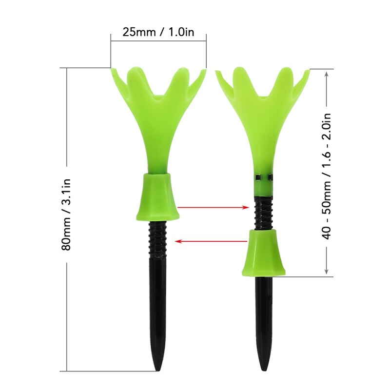 3Pcs Plastic Golf Tees Height Adjustable Golf Tee Golfing Tee Golf Accessories,Blue Color