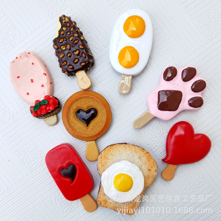 Imán de nevera Souvenir de verano lindo Chocolate pegatina helado 3D resina refrigerador pasta, decoración para el hogar, Accesorios, Idea de