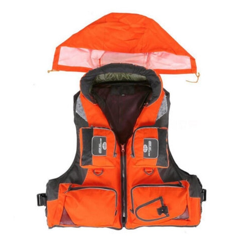 Mounchain Adjustable Adult Survival Vest Safety Life Jacket Survival Vest for Swimming Boating Fishing L, XL, XXL: Orange / L