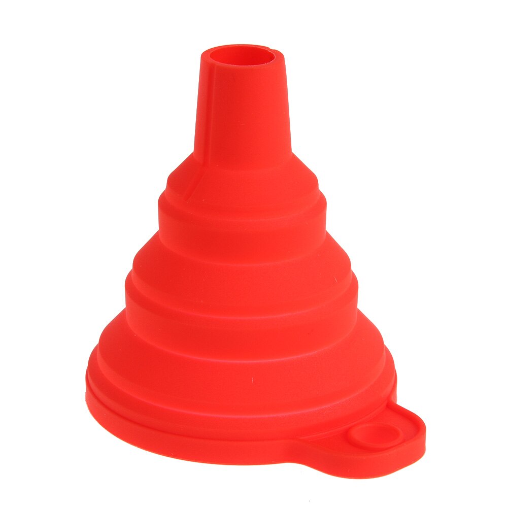 1pc Mini Opvouwbare Trechter Kleurrijke Silicone Inklapbare Stijl Trechter Opvouwbare Draagbare Trechters Keuken Accessoires Gadgets: Red